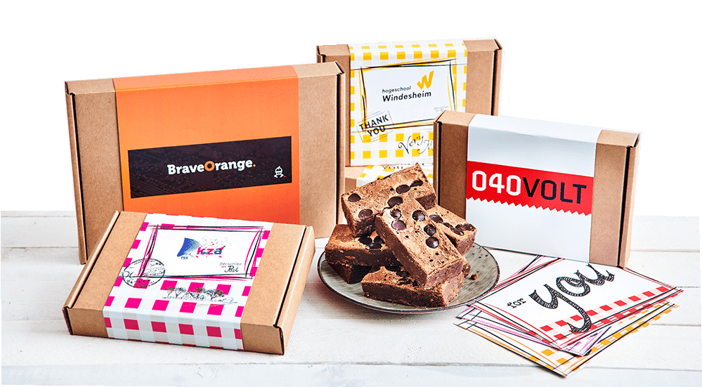Brownies met een logowikkel
